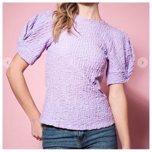 Ces Femme Textured Fabric with Puff Short Sleeve NWOT